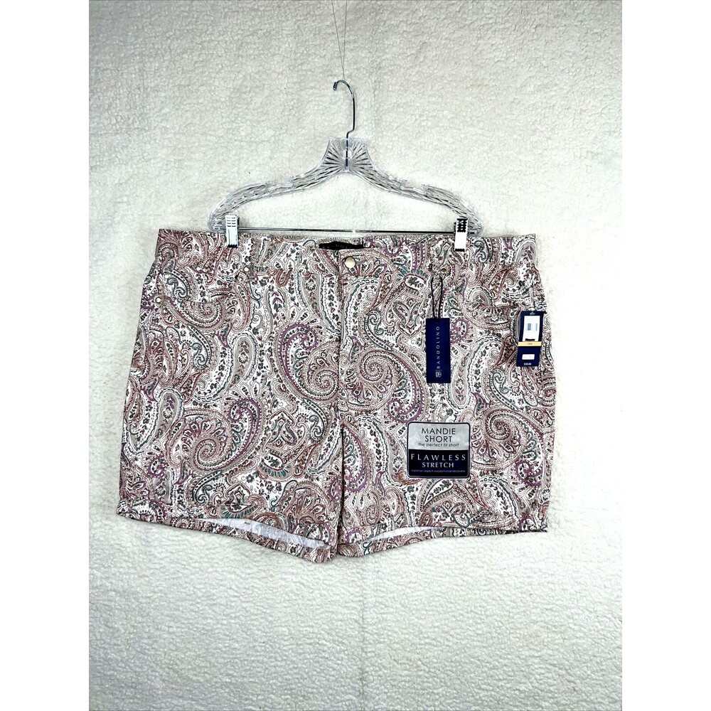 Bandolino Womens Shorts Size 24W Paisley 5 Pocket Mandie Flawless Stretch Short